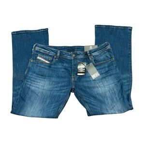 Diesel Zatiny Bootcut Medium Wash Blue Denim Jeans Mens RB062 W36 L30 NWT